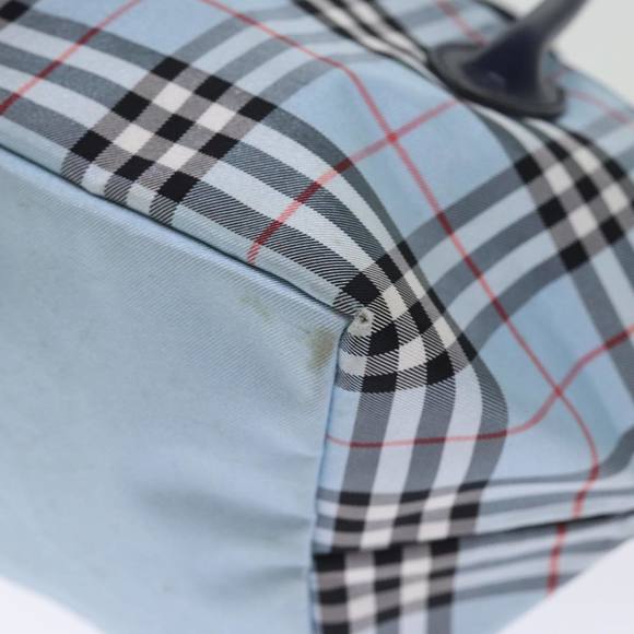 BURBERRY Nova Check Blue Label Hand Bag Nylon Blue Auth bs14211 - Picture 9 of 16